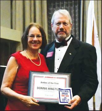 DONNA HINGTGEN of Ponca City recently was runner-up as National Ambuc of the Year. This comes a year after Ponca City’s Wendy Bond was the winner of the national award. In the letter nominating Hintgen for the award, her participation in a long list of church, civic and community accomplishments as a volunteer was highlighted. Among those accomplishments is serving as a mentor to new and developing Ambuc chapters in the region.