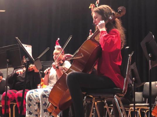 EMS Orchestra performs for students