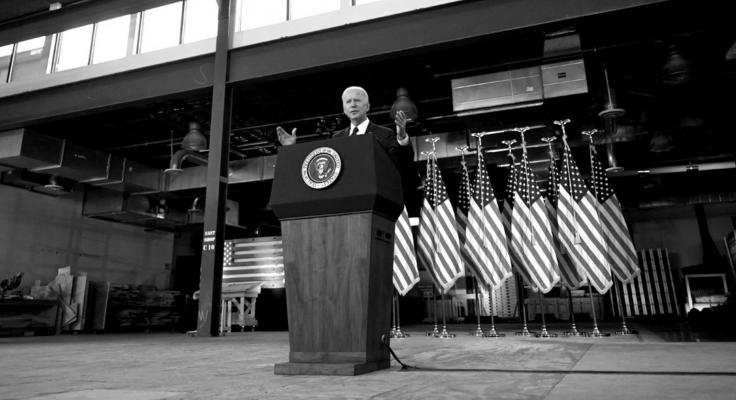 President Joe Biden’s multi-trillion-dollar public works package unveiled Wednesday includes significant low-carbon energy elements. (Jim Watson/AFP via Getty Images/TNS)