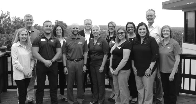 BUSINESS AFTER Hours was held at the Ponca City Country Club on Thursday, May 25 from 5 pm to 7 pm. Pictured are the members of First National Bank of Oklahoma, the hosts for May’s Business After Hours. (Photo by Calley Lamar)