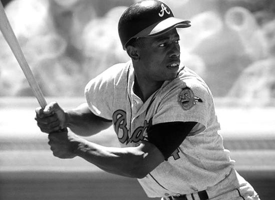 HENRY AARON got death threats when he was chasing Babe Ruth’s 714 career home run total. Aaron held the career record until it was broken by Barry Bonds.