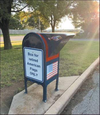 THE AMERICAN Legion Flag Box has moved to the Ponca City Parks Department. It is still the easy drive-thru drop off like at the old location. Flags are distributed throughout the year to the VVA, and the Boy and Girl Scouts in retiring the flags properly. With our winds, flags take a toll on their wear so always check your flags, your business flags, your neighbors or as you drive down the street, for our Old Glory to fly with pride.