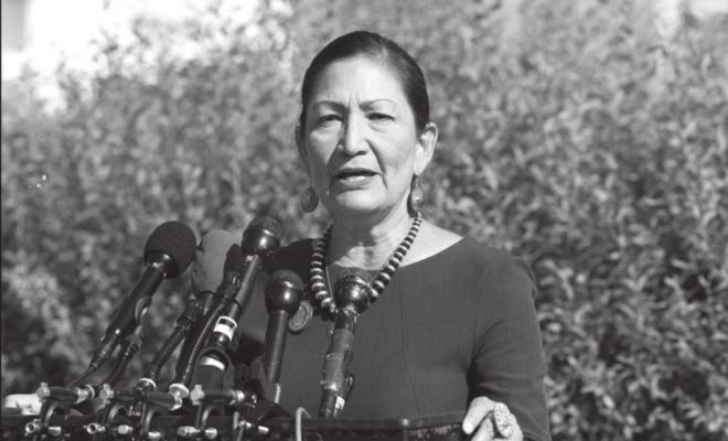 U.S. Rep. Deb Haaland (D-N.M.) at a press conference for the introduction of the Zero Waste Act in Congress on July 25, 2019 at the Capitol in Washington, D.C. (Michael Brochstein/Sipa USA/TNS)