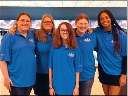 February 25, 2023 was the State High School bowling tournament in Enid. The top 10 teams from around the state competed. After the 8 game seeding round, the Ponca City girls were in 6th place and advanced to match play. Unfortunately, they fell to Kellyville 1-3. Left to right: Jessica Hamlin (coach), Kimberlyn Hamlin, Kris McDaniel, Danika McNamara, and Sanaya Rabb