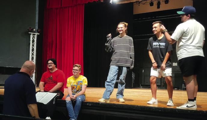 Students practice for Merry Widow. Photo provided