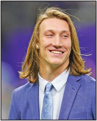 CLEMSON QUARTERBACK Trevor Lawrence before the College Football Playoff national championship game against LSU Jan. 13 in New Orleans. NCAA has approved a coronavirus relief effort by Lawrence. (AP Photo)