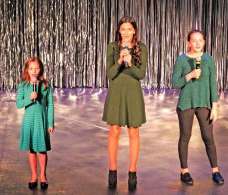 Kyler Trio of Makenzi, Addison and Haylee perform “I Know It’s Today” from Shrek the Musical (Photo by Jessica Windom)