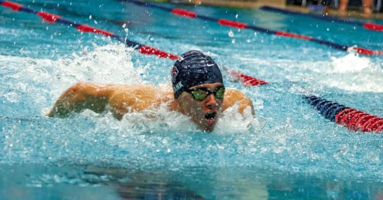 PONCA CITY swimmer Timothy Crank competes in the 100 Butterfly during the recently completed season. This photo provided by Jesse McClelland.