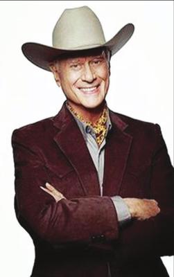 ACTOR LARRY Hagman poses as his famous character J. R. Ewing. Ewing, one of the television series Dallas regulars, was a big donor to SMU. If he had been a real person, he might have contributed to the slush fund that caused SMU to receive NCAA’s “death penalty.”