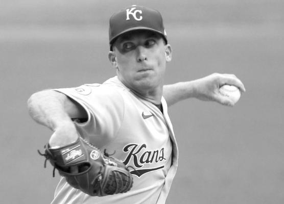 Kansas City Royals starting pitcher Danny Duffy throws in the first inning against the Cleveland Indians, September 9, 2020, at Progressive Field.