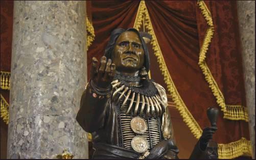 THE NEW statue of Ponca Chief Standing Bear at the Capital looms as the largest statue in Statuary Hall. The Ponca leader was the first Native American person to be recognized as a man in federal court.