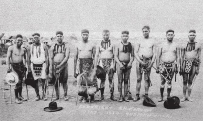 Thlopthlocco warriors prepare to play stickball at their ceremonial town. “Little Brother of War,” was a game often used to settle disputes. (Photo credit Thlopthlocco Tribal Town)
