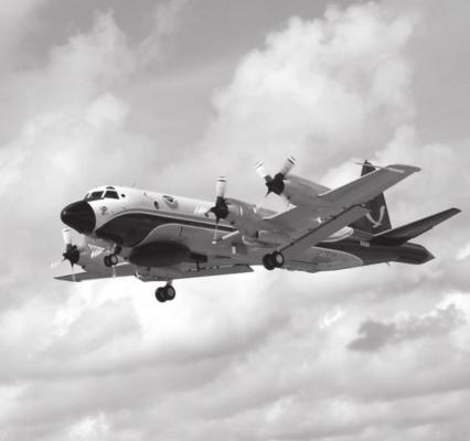 NOAA Lockheed WP-3D Orion “hurricane hunter” aircraft (N43RF) departs Lakeland Linder International Airport in Lakeland, Florida, in 2019. (Jonathan Shannon/NOAA/TNS)