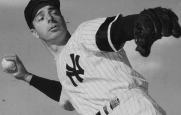 ONE CAN’T see it here, but Joltin’ Joe DiMaggio wore No. 5 during his career with the Yankees.