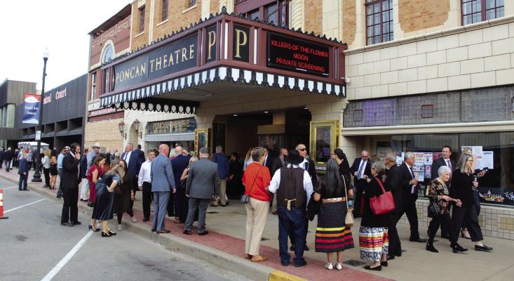 A private screening was held at the Poncan Theatre for Killers of the Flower Moon, which debuts in theaters on Oct. 20. (Photo by Calley Lamar)