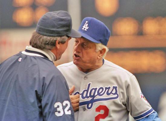 TOMMY LASORDA was a left handed pitcher with the Kansas City A’s. However, he made his mark in Major League Baseball as the longtime manager of the Los Angeles Dodgers. He said he bled “Dodger Blue.”