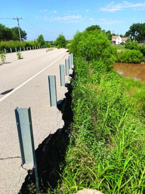 THE HUBBARD Road bridge crossing over the Chikaskia River was heavily damaged in the 2019 flooding events, and county officials are working to replace the structure to reopen the road between Ponca City and Blackwell. (Photo provided)