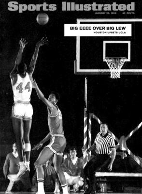 SPORTS ILLUSTRATED cover after the “Game of the Century” in which Houston, led by Elvin Hayes, defeated UCLA and Lew Alcindor (Kareem Abdul-Jabbar). The game was played in the Astrodome and was telecast coast to coast.