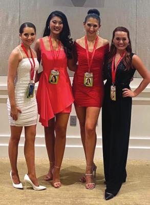 Four current and former NOC students participated in the Miss Oklahoma Pageant. Pictured (L-R): Emma Valgora, Mia-Claire Jones, Lexi Neahring, Chandler Brown