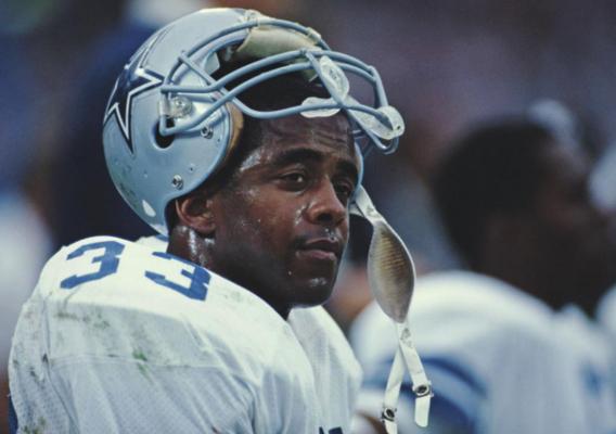 TONY DORSETT was a standout ball carrier for the Dallas Cowboys. He won the Heisman Trophy playing for the Pittsburgh Panthers.